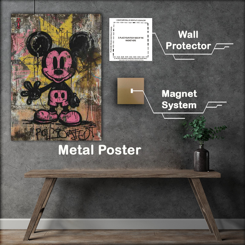 Buy Metal Poster : (Graffiti mouse street art)