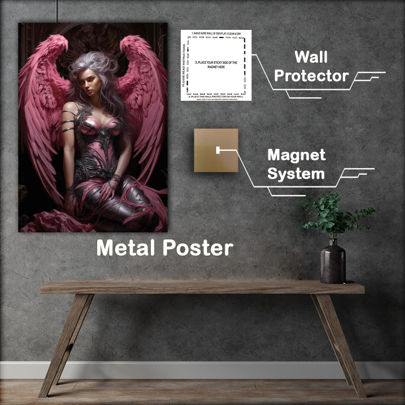 Buy Metal Poster : (The Dark Angel with pink wings)