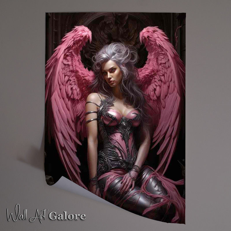 Buy Unframed Poster : (The Dark Angel with pink wings)