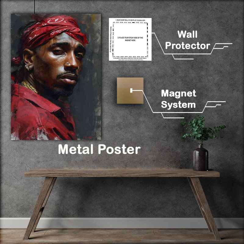 Buy Metal Poster : (Hip hop art style tupac)