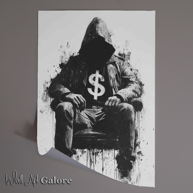 Buy Unframed Poster : (Hooded man with the dollars)