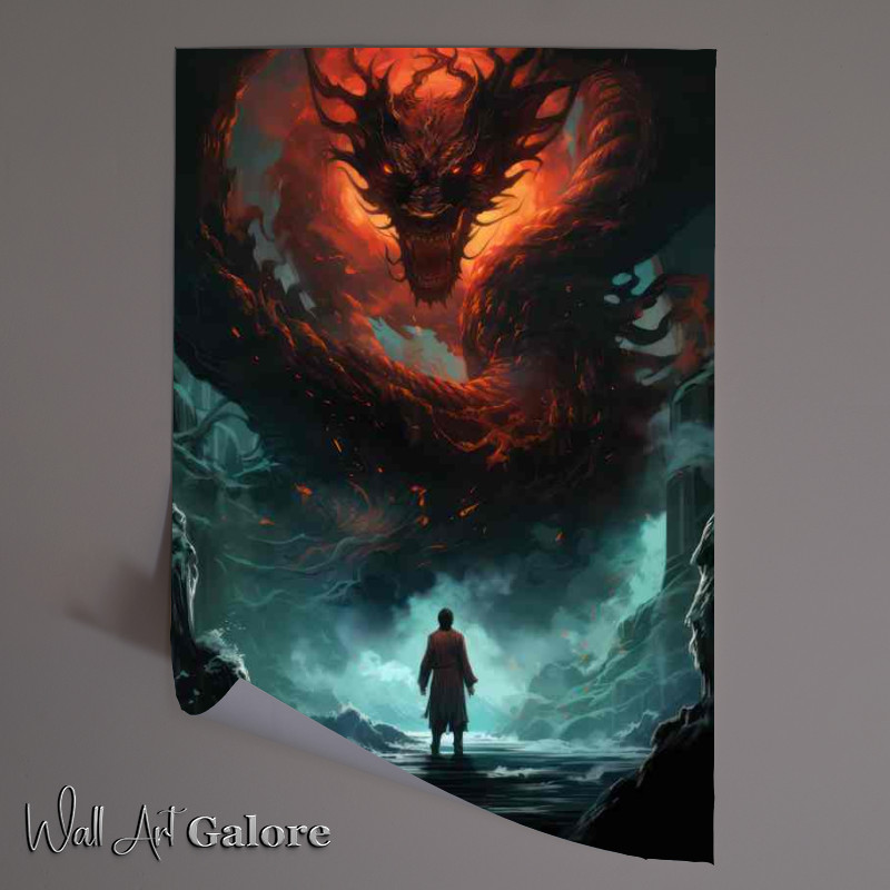 Buy Unframed Poster : (The Evolution of Dragon Myths Across Cultures versus man)