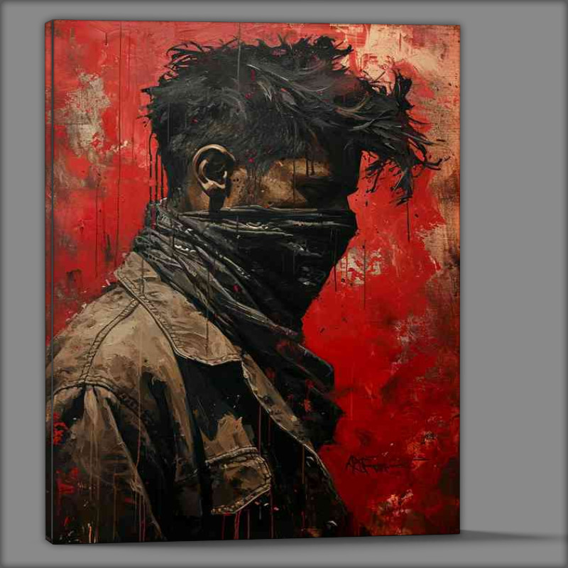Buy Canvas : (Man in a bandana in the style of rap)