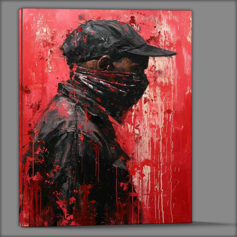 Buy Canvas : (Man in a bandana red street art)