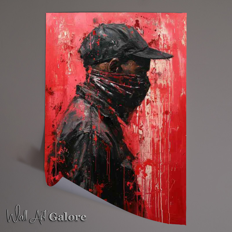 Buy Unframed Poster : (Man in a bandana red street art)