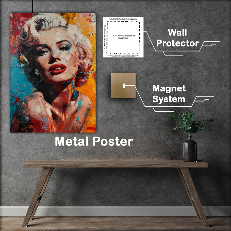 Buy Metal Poster : (Marilyn monroe and comic book style art)