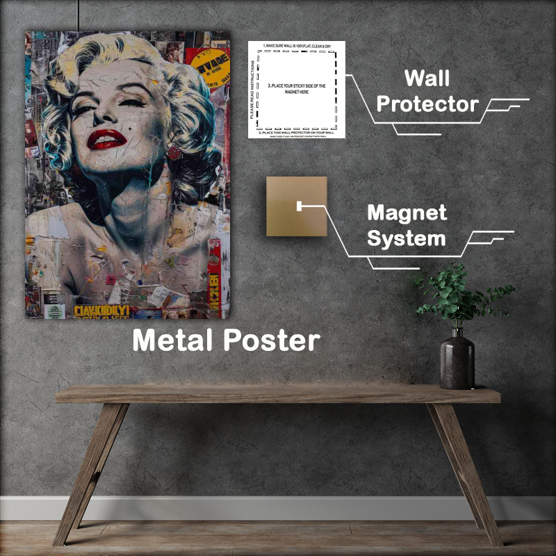 Buy Metal Poster : (Marilyn monroe pictures in graffiti style)