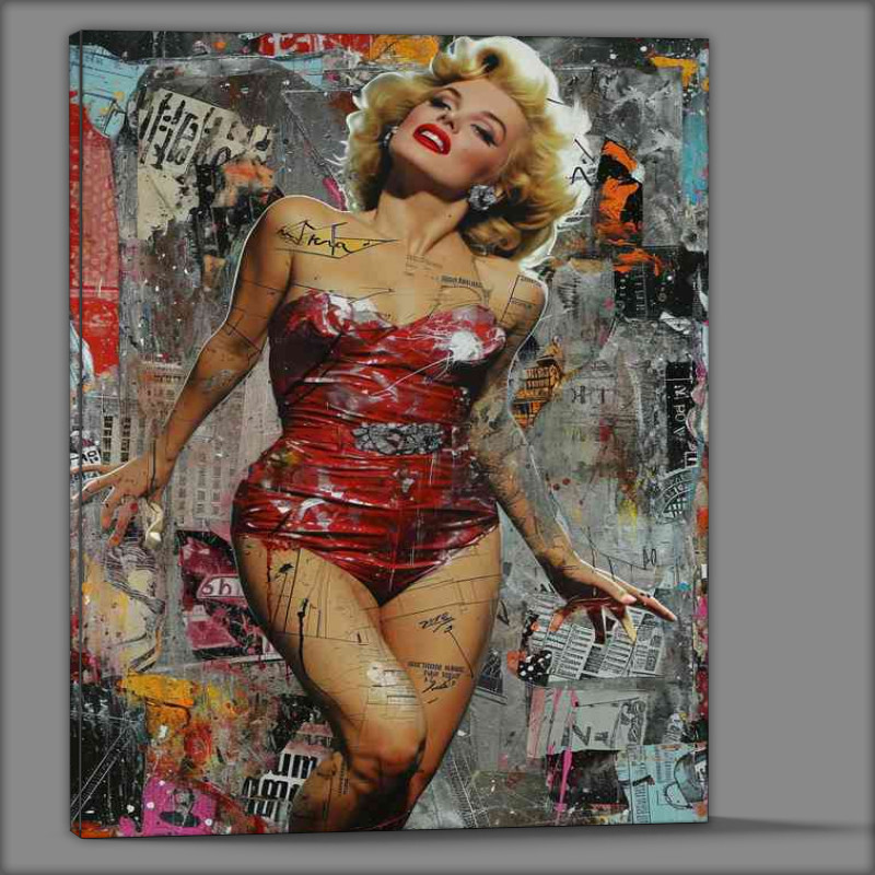 Buy Canvas : (Marilyn monroe with various graphics street art)