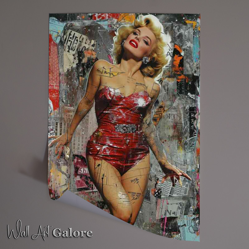 Buy Unframed Poster : (Marilyn monroe with various graphics street art)