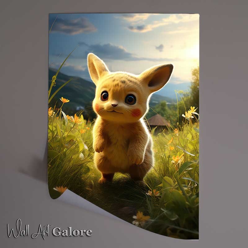 Buy Unframed Poster : (The little pikachu walking through the vally)