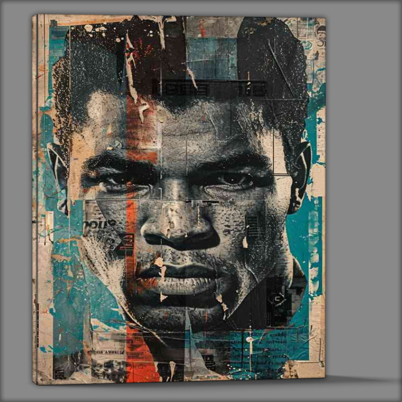 Buy Canvas : (Muhammed ali paper boxing street art)