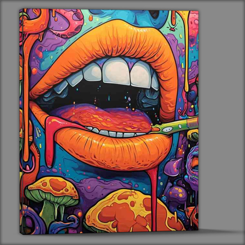 Buy Canvas : (Mural with and orange lips)