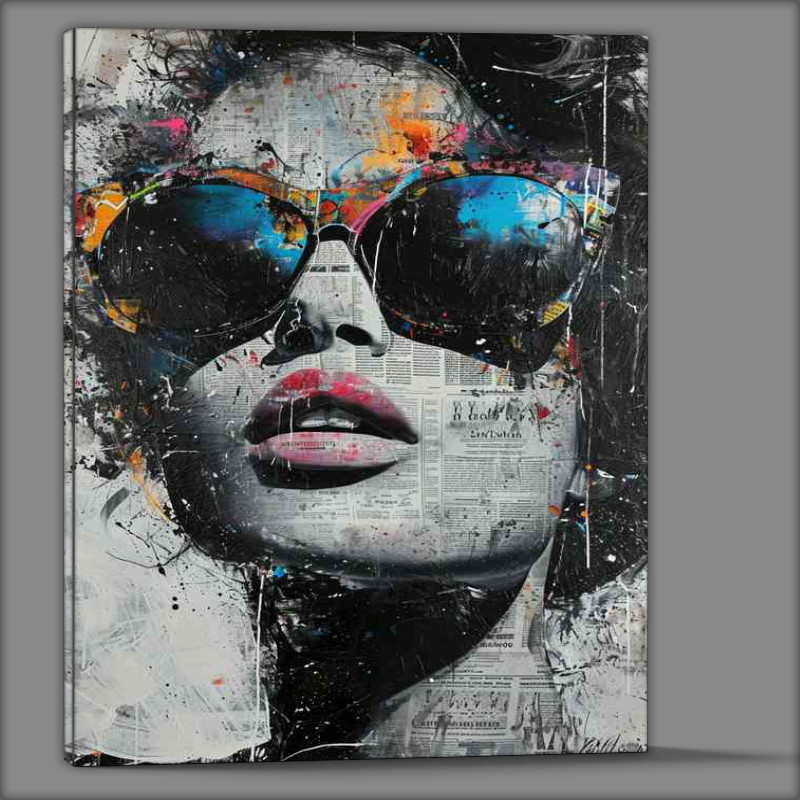 Buy Canvas : (Painted woman paper art graffiti)