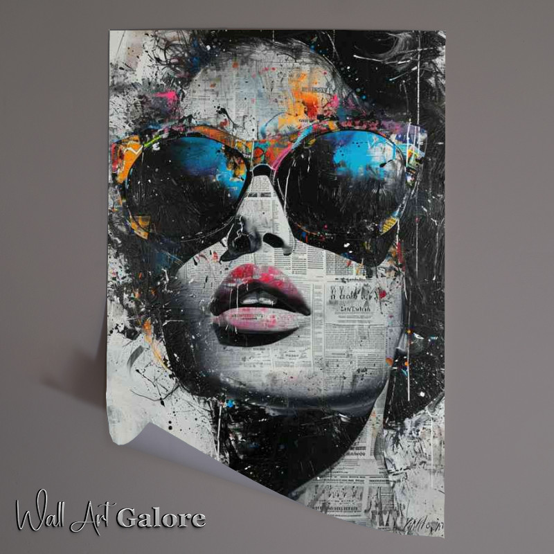 Buy Unframed Poster : (Painted woman paper art graffiti)