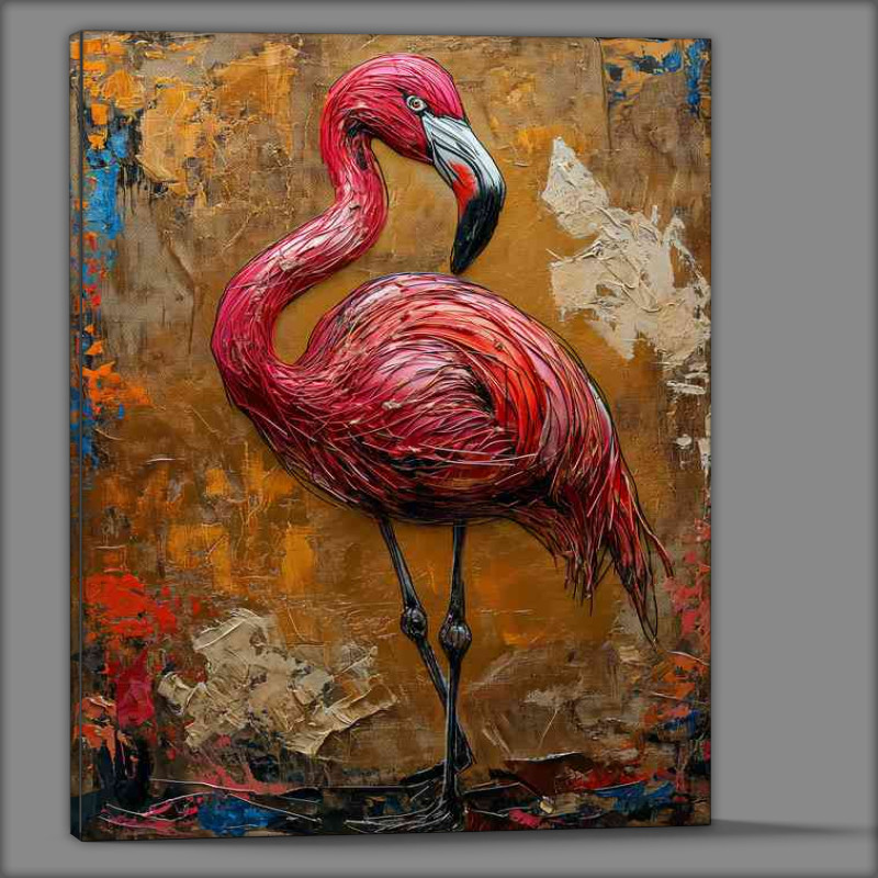 Buy Canvas : (Pink flaimgo bird street art)