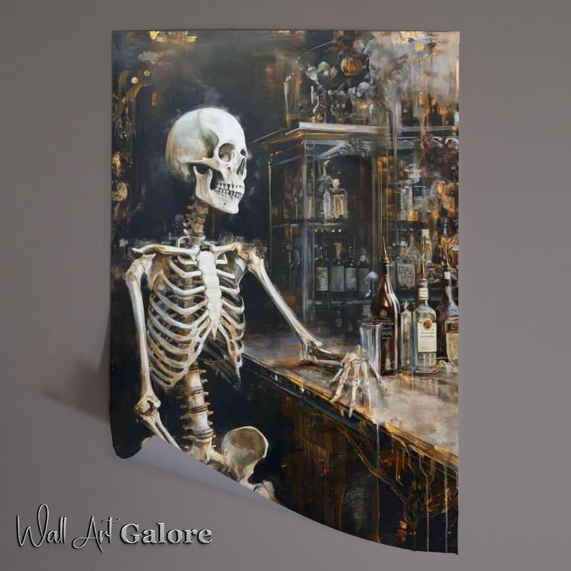 Buy Unframed Poster : (Skeleton at the bar waiting for a drink)