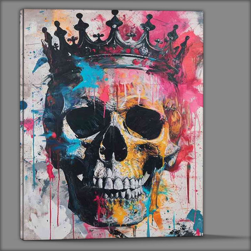 Buy Canvas : (Skull and crown street art)