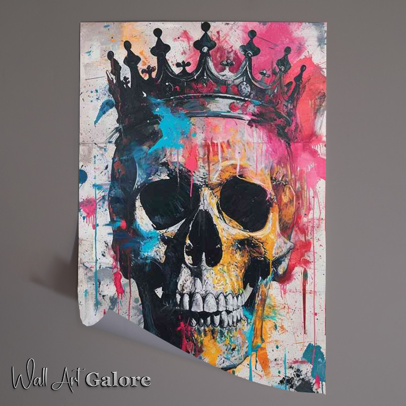 Buy Unframed Poster : (Skull and crown street art)