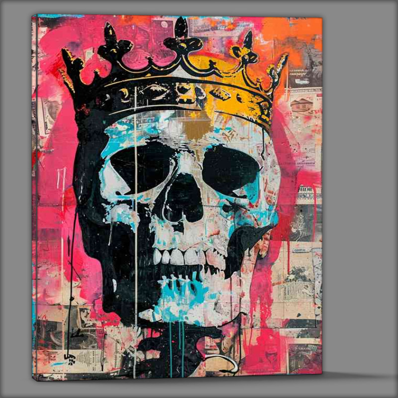 Buy Canvas : (Skull with a crown on a piece of colored paper)
