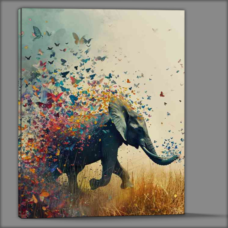 Buy Canvas : (The Elephant and the butterflies art)