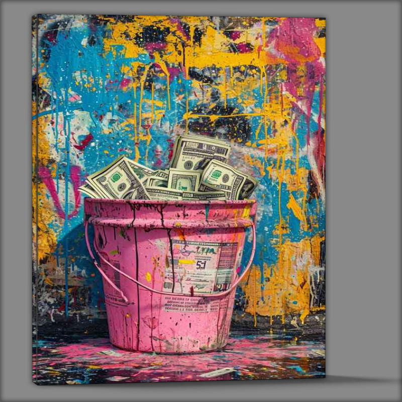 Buy Canvas : (The pink bucket full of cash)
