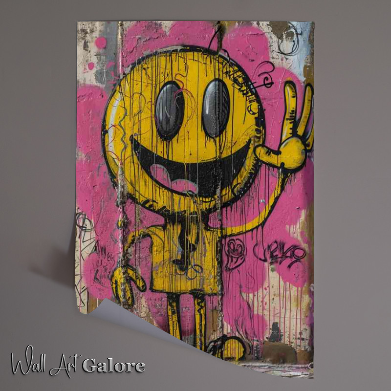 Buy Unframed Poster : (The yellow happy man graffiti)
