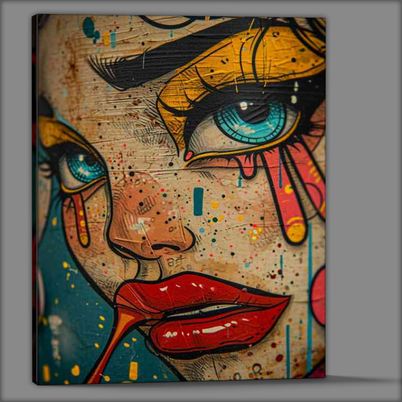 Buy Canvas : (Urban art lady with big eyes)