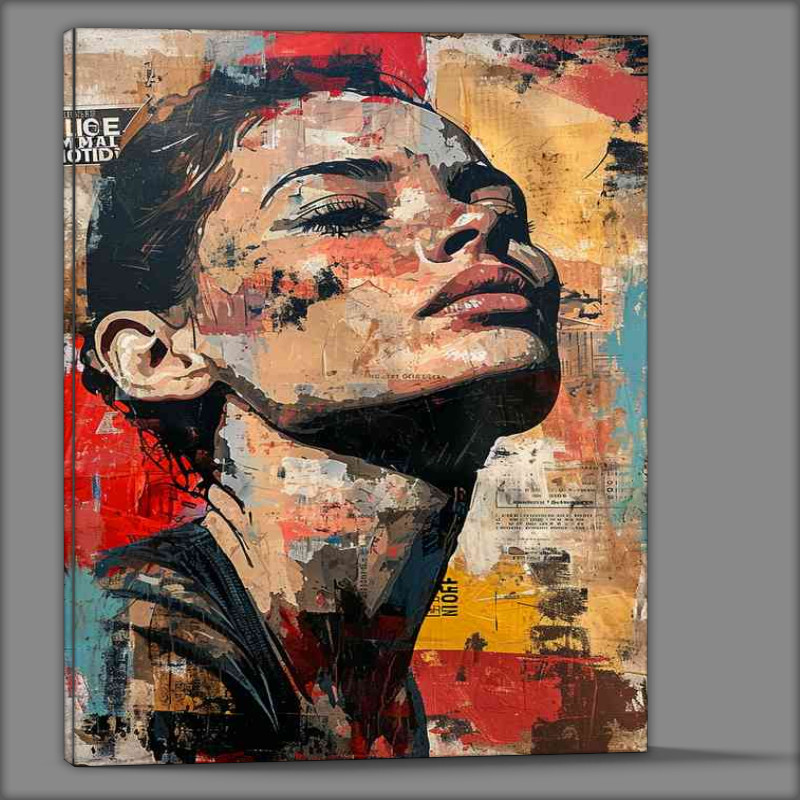 Buy Canvas : (Woman looking proud urban street art)