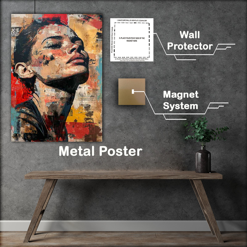 Buy Metal Poster : (Woman looking proud urban street art)