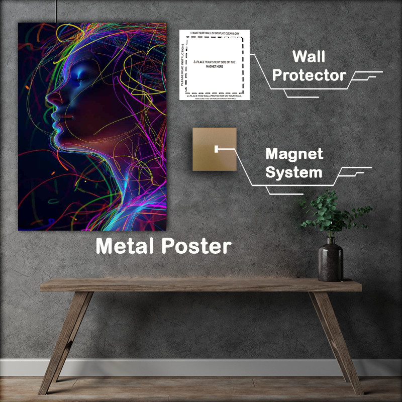 Buy Metal Poster : (Womans head on with colored light)