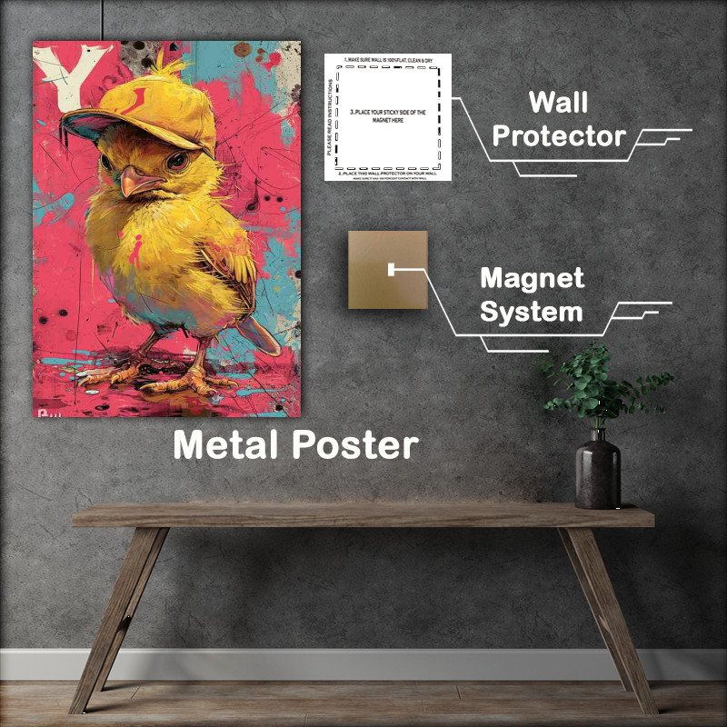Buy Metal Poster : (Yellow chick with the cap street wize)