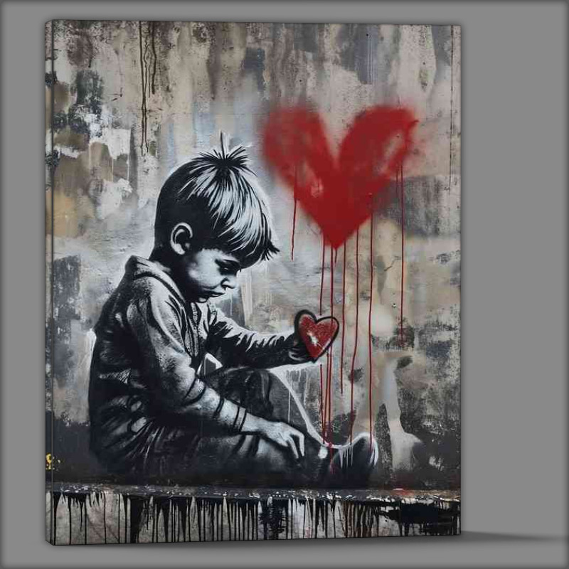 Buy Canvas : (Yound boy holding his heart in his hands)