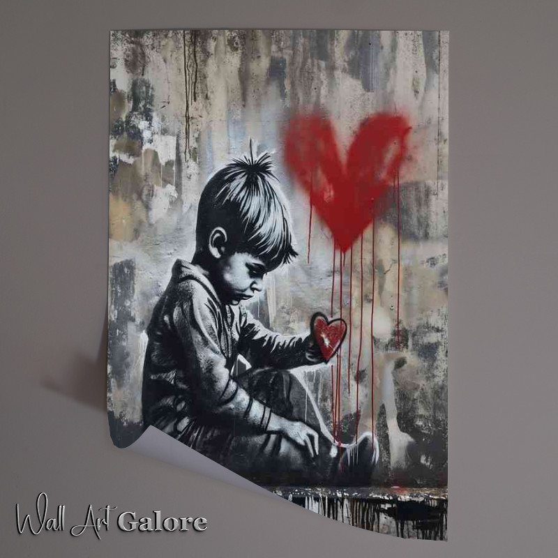 Buy Unframed Poster : (Yound boy holding his heart in his hands)