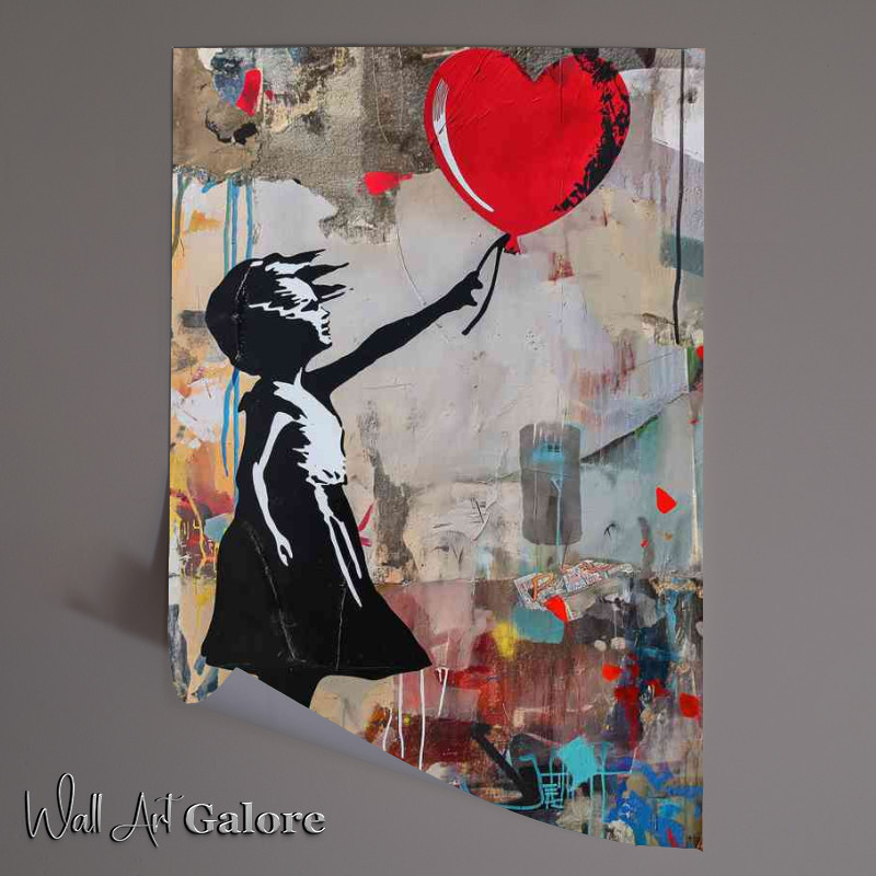 Buy Unframed Poster : (banksy inspired girl letting go of the ballon)