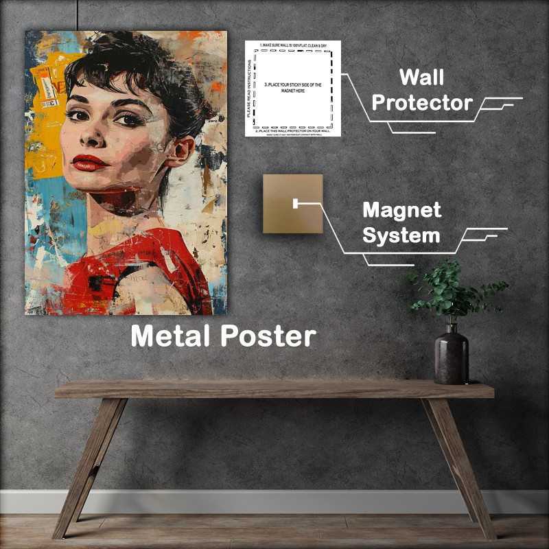 Buy Metal Poster : (lady actress painted srteet art style)