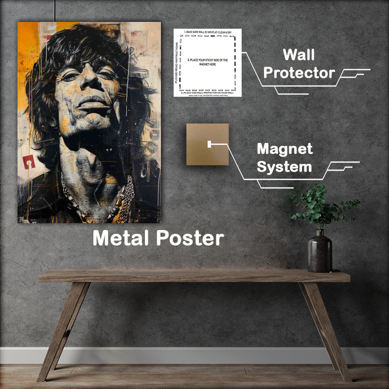Buy Metal Poster : (street art graffiti rolling stones style)