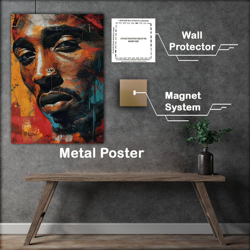 Buy Metal Poster : (tupac graffiti street art)