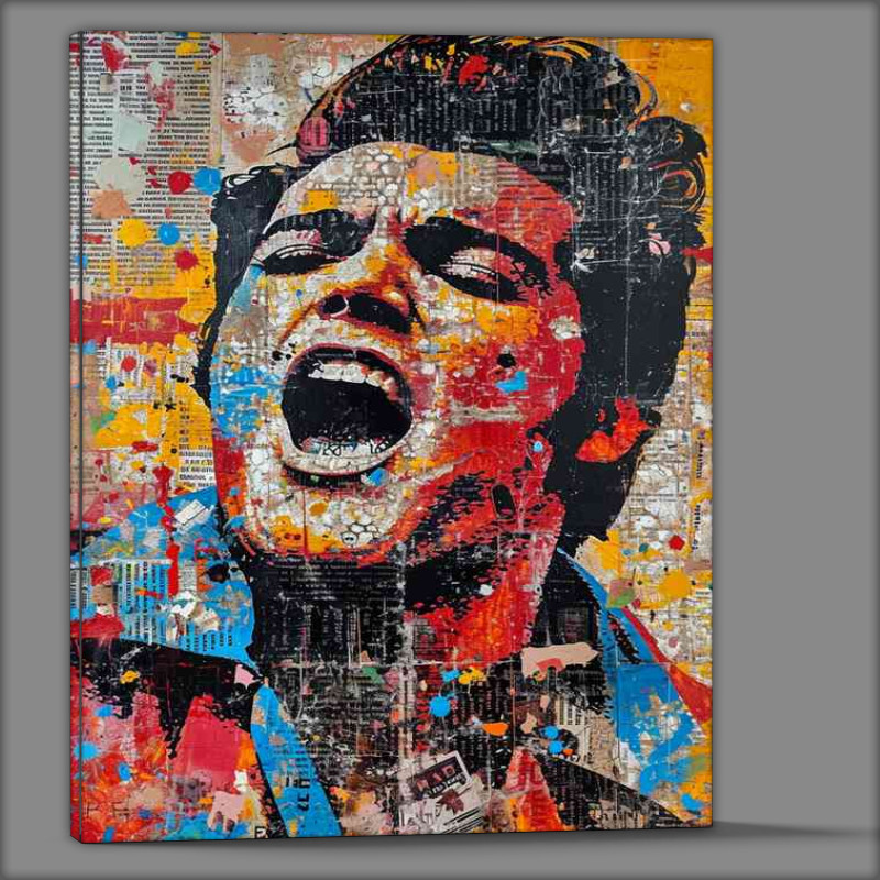Buy Canvas : (we will rock you by elvis in the style of contemporary)