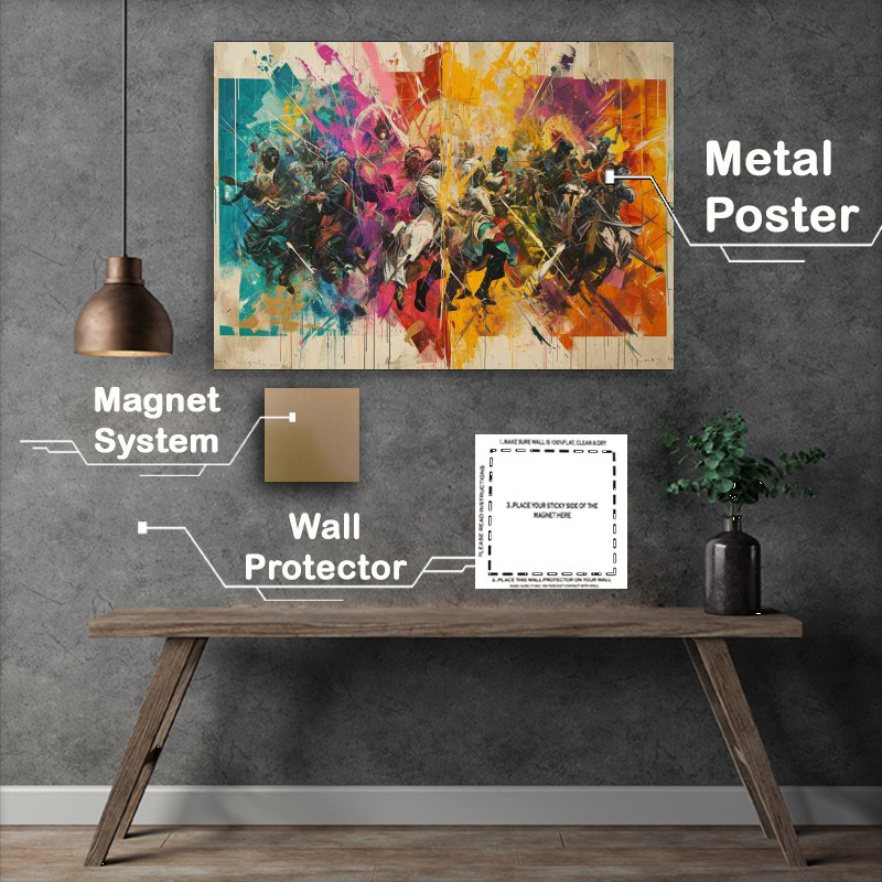 Buy Metal Poster : (A full montage of different images street art)
