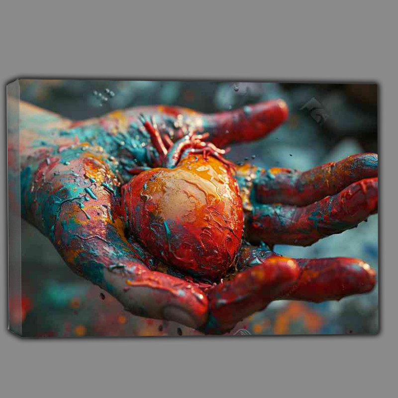 Buy Canvas : (A heart in your hand clolourful)