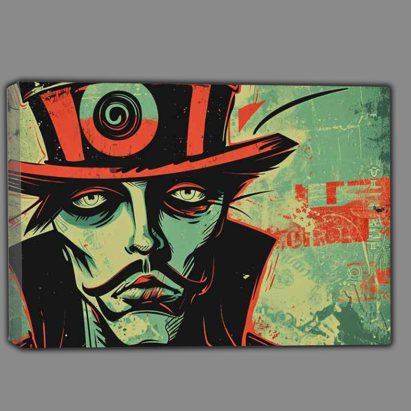 Buy Canvas : (A man wearing a top hat street art)