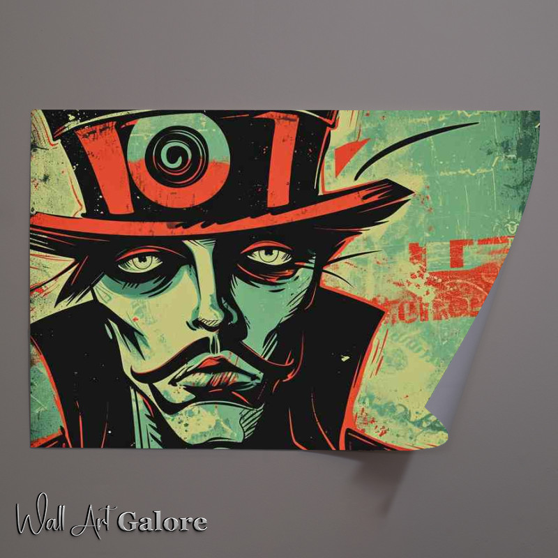 Buy Unframed Poster : (A man wearing a top hat street art)