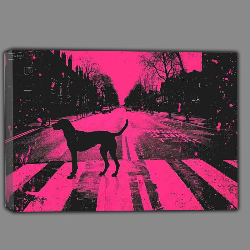 Buy Canvas : (Abby road dog walking)