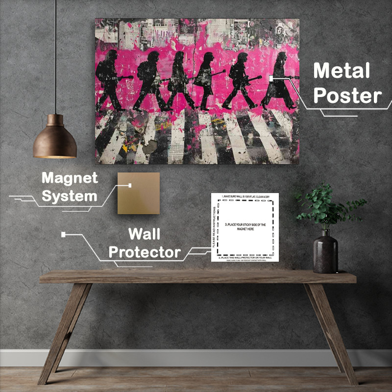 Buy Metal Poster : (Abby road new street art)