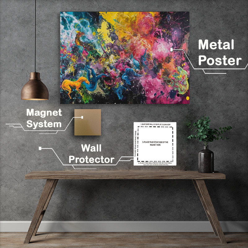 Buy Metal Poster : (Abstract all about the matter colourful art)