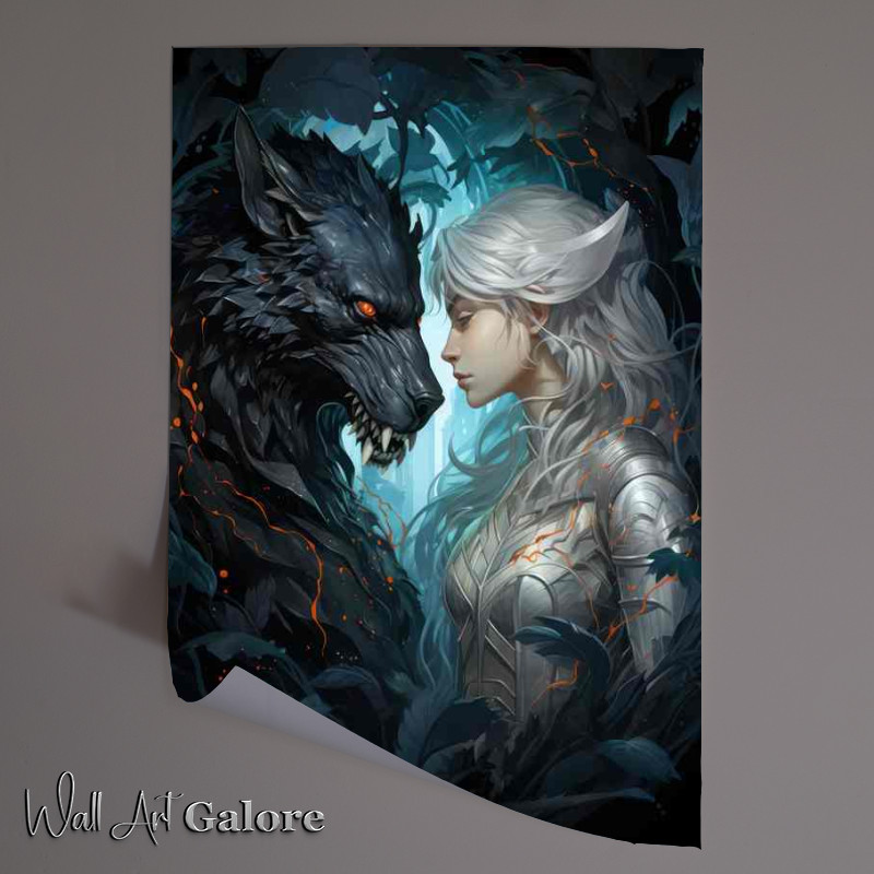 Buy Unframed Poster : (Two wolfs are in love with each other)