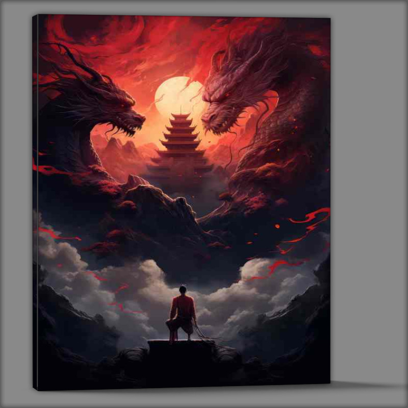 Buy Canvas : (Understanding Dragons Mythological Context with a buddha)