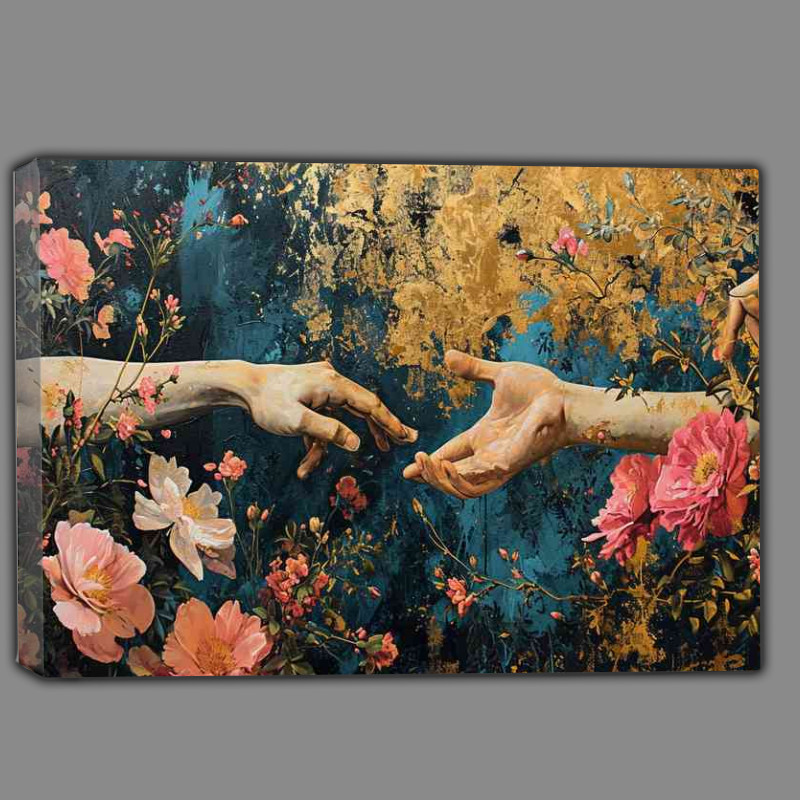 Buy Canvas : (Birth of creation with two hands reaching out)