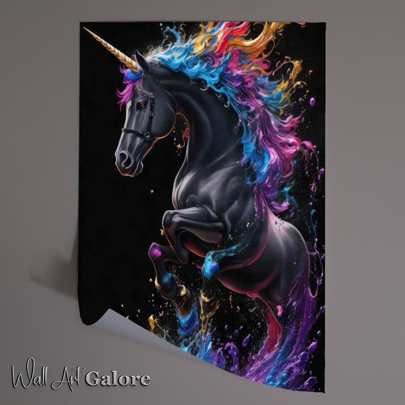 Buy Unframed Poster : (Unicorn magical colours with a hint of splash art)