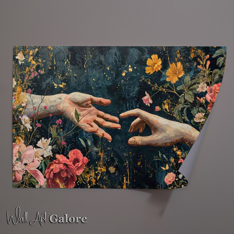 Buy Unframed Poster : (Creation of life surrounded by flowers art)